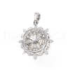 Eco-friendly Rack Plating Brass Micro Pave Cubic Zirconia Pendants KK-F843-17P-2