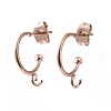 304 Stainless Steel Stud Earring Findings STAS-Z028-B02-RG-02-1