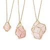 3Pcs 3 Styles 304 Stainless Steel Cuboid Link Chain Macrame Pouch Empty Stone Holder Necklace Making NJEW-JN05199-4