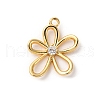 Brass Pave Cubic Zirconia Pendants KK-D371-05G-1