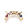 Brass Micro Pave Cubic Zirconia Charms ZIRC-E145-73A-G-1