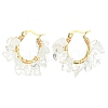 Natural Quartz Crystal Chips Braided Hoop Earrings EJEW-JE04940-06-1