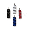 316 Surgical Stainless Steel Micro Pave Cubic Zirconia Pendants STAS-I195-02P-1