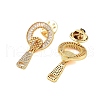 Rack Plating Brass Micro Pave Clear Cubic Zirconia Stud Earrings KK-S379-29G-2