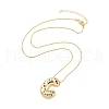 Brass Micro Pave Cubic Zirconia Letter Pendant Necklaces KK-Z069-01G-C-2