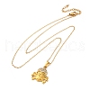 304 Stainless Steel Crystal Rhinestone Skull Pendant Necklaces NJEW-Z057-03C-G-4