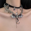 Alloy Resin Rhinestone and Faux Leather Choker Necklaces FS-WGA08B0-01-1