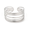 Non-Tarnish 304 Stainless Steel Multi Line Cuff Bangles for Women BJEW-L682-009P-1