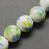 Handmade Printed Porcelain Beads PORC-Q199-10mm-10-2