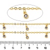 Brass Cubic Zirconia Cable Chains CHC-H112-02G-07-3