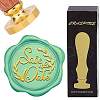 Brass Wax Seal Stamp with Wood Handle AJEW-WH0412-0263-1