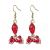 Fishtail 304 Stainless Steel Glass Dangle Earrings EJEW-MZ00458-03-2