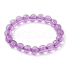 8Pcs 8 Colors 7.5mm Faceted Round Transparent Acrylic Beaded Stretch Kid Bracelets for Girls BJEW-JB10248-02-3