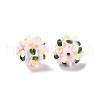 Luminous Polymer Clay Rhinestone Floral Ball Beads CLAY-U002-01E-4