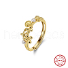 925 Sterling Silver with Natural Freshwater Beads adjustable Finger Ring for Women RJEW-M073-02G-3