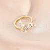 Fashionable Brass Cubic Zirconia Cuff Rings FS-WG4936F-01-1