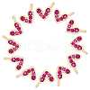 DICOSMETIC 12Pcs Brass Micro Pave Cubic Zirconia Charms RB-DC0001-03-1