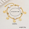 Elegant Brass & Imitation Pearl Flower Pendant Anklets for Women Daily Vacation Holiday Wear PP8561-5