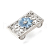 Brass Crystal Rhinestone Rectangle with Flower Multi-Strands Links KK-P306-21P-3