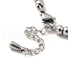 Tarnish Resistant 304 Stainless Steel Dragonfly Charm Bracelet with 201 Stainless Steel Round Beads for Women BJEW-B057-22P-3