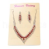 Alloy Rhinestone Necklaces & Stud Earring Sets for Women SJEW-U001-01P-01-2