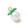 4Pcs 4 Colors Glass Pearl Pendants PALLOY-MZ00745-4