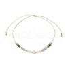 Adjustable Natural Moss Agate & Green Aventurinee & Quartz Crystal Braided Bead Bracelets for Women BJEW-JB11619-03-2
