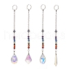 Chakra Gemstone Beaded Dowsing Pendulum PALLOY-JF02023-1