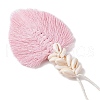 Leaf Handmade Woven Cotton Macrame Pendant Decorations HJEW-JM02824-01-4