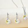 Alloy with Clear AB Glass Pendant Necklace & Stud Dangle Earring FS-WGCC2DF-06-1