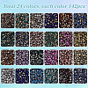   3408Pcs 24 Colors  Glass Seed Beads SEED-PH0002-34-4