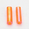 Transparent Colours Rainbow Glass Bugle Beads TSDB6MM169-2