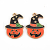 Eco-Friendly Alloy Enamel Pendants X-ENAM-T011-53-NR-2