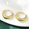 Brass Textured Hoop Earrings EJEW-L299-05G-3