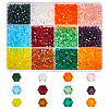 SOFPLATE 2400Pcs 12 Styles Transparent Glass Beads Strands GLAA-SP0001-13-1