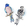 Parrot Natural Rose Quartz Brooch Pin for Women PW-WG94600-05-1