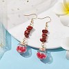 Natural Howlite Chips Dangle Earrings EJEW-JE05634-01-2