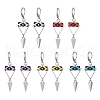 Triangle with Eye Brass Glass Seed Beaded Leverback Earrings EJEW-MZ00452-2