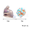 Zinc Alloy Elegant Rabbit Flower Stud Earrings for Women OS7109-1-2