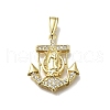 Brass Micro Pave Cubic Zirconia Pendants KK-C090-38-1