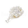 3 Pcs Glass Rhinestone with Acrylic Pearl Pendants PALLOY-MZ00251-5