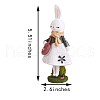 Resin Standing Rabbit Statue Bunny Sculpture Tabletop Rabbit Figurine for Lawn Garden Table Home Decoration ( White ) JX082A-2