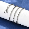 Non-Tarnish 304 Stainless Steel Rope Chain Necklaces X-STAS-M174-014P-B-2