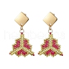 MIYUKI Delica Beads & 304 Stainless Steel Dangle Stud Earrings EJEW-MZ00418-01-2