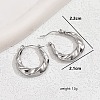 Non-Tarnish 304 Stainless Steel Twisted Hoop Earrings for Women XW8366-2-3