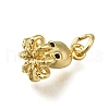 Brass Micro Pave Clear Cubic Zirconia Charms ZIRC-I070-076G-2
