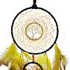 Iron Woven Web/Net with Feather Pendant Decorations AJEW-B017-19-3