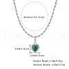925 Sterling Silver Pave Cubic Zirconia Birthstone Heart Pendant Necklaces for Women EE9411-11-2