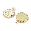 Brass Micro Pave Clear Cubic Zirconia Pendants KK-L213-010G-08-2