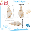 SUNNYCLUE 30Pcs Electroplated Spiral Shell Pendants SSHEL-SC0001-29B-2